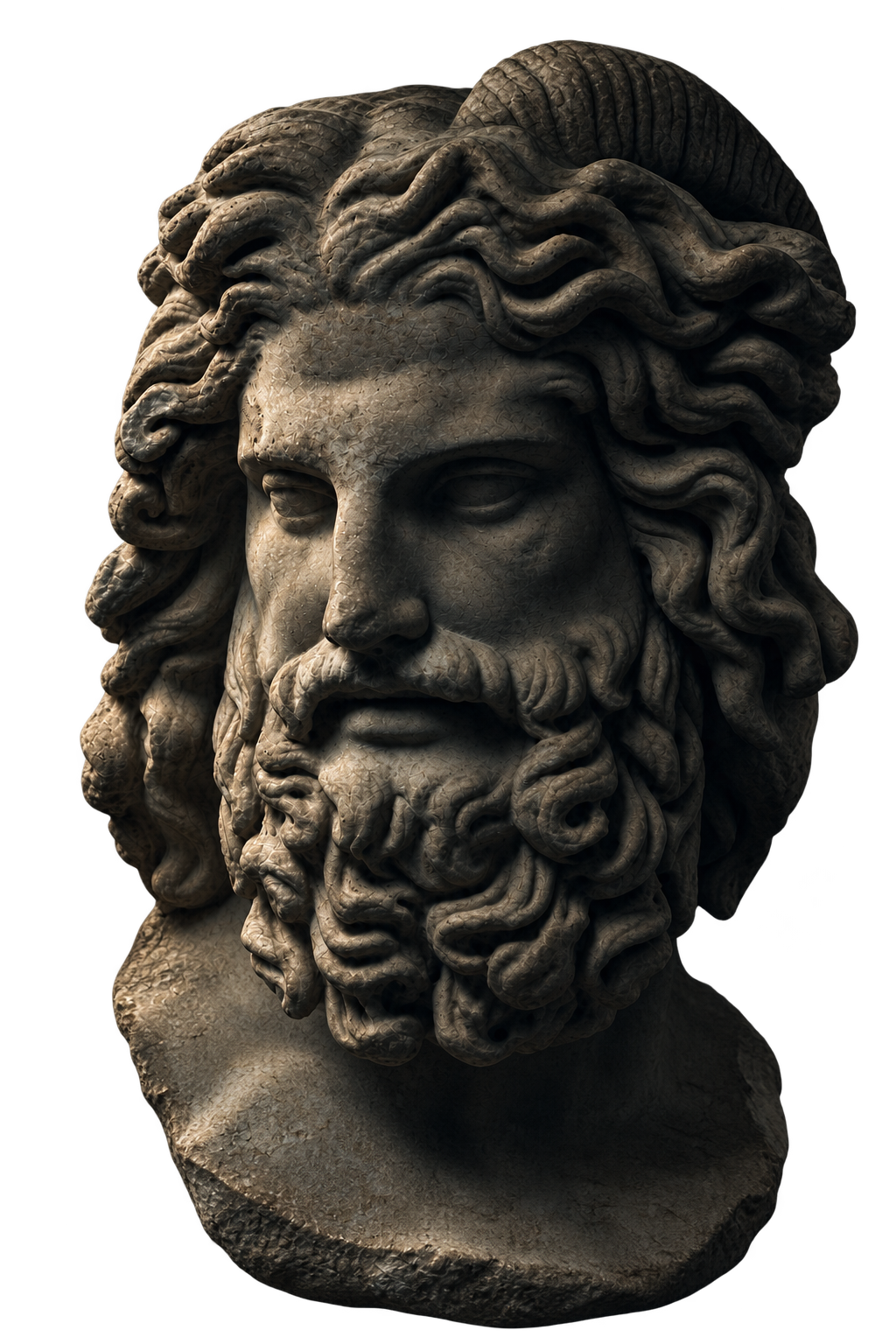 Stone bust of Zeus Ammon