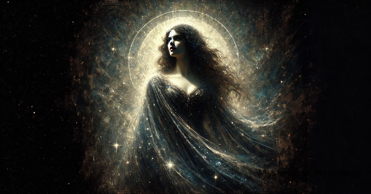 Illustration of Nyx, the goddess of night