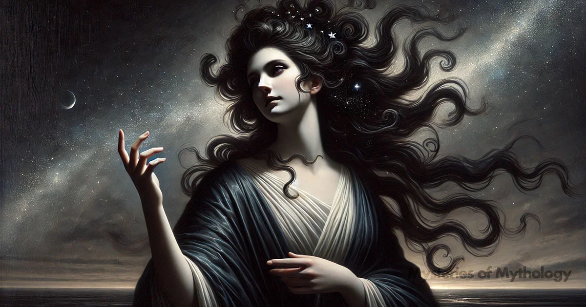 Illustration of Nyx goddess of the night