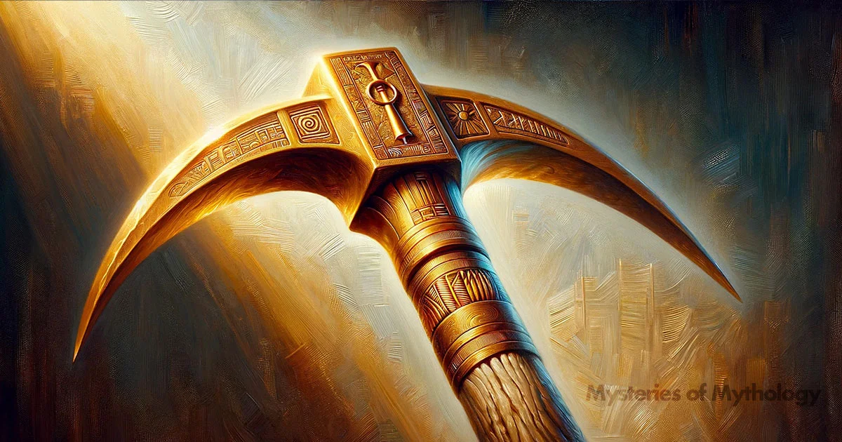 Illustration of the golden mattock Enlil gifted to humanity