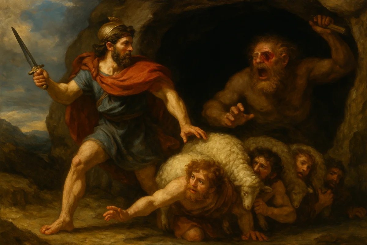 Odysseus escapes the Cyclops’ cave — but not before dooming himself to Poseidon’s wrath